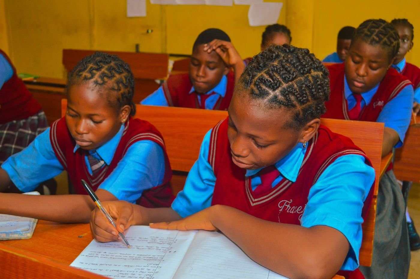 Students at work in class